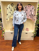 Kiara Ribbon Bow Cardi - Blue