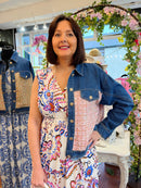 Margaux Tweed & Denim Jacket - Pink