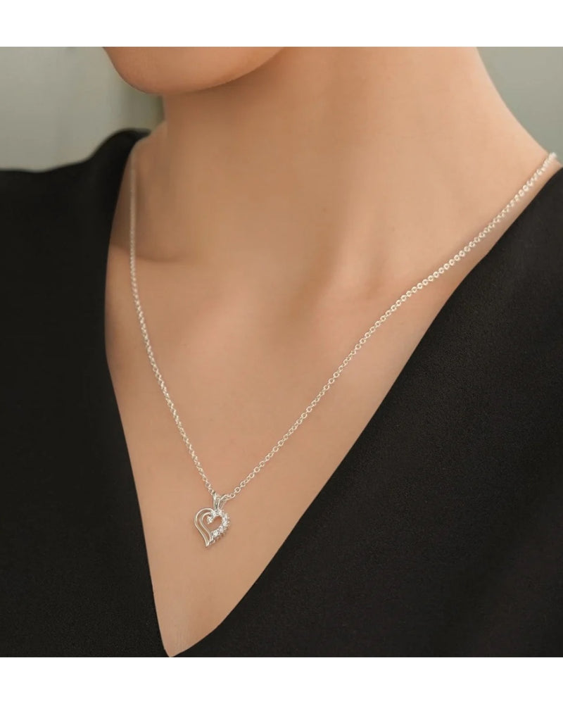 Newbridge Double Heart CZ Pendant JC1805