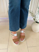 Redz Wedge Sandal Tan & Leopard T42-203