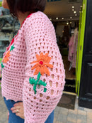 Croia Crochet Cardi - Pink