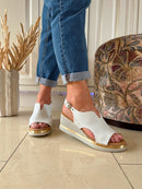 Zanni & Co "Kaimla One" Crystal Wedge Sandal - White