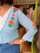 Croia Crochet Cardi - Blue