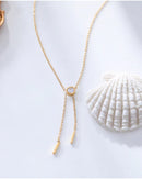 Hazel Delicate Crystal & Bar Drop Necklace