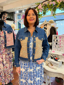 Margaux Tweed & Denim Jacket - Beige Golden