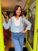 Croia Crochet Cardi - Blue