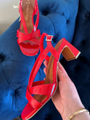 Marco Tozzi Red Patent Sandal 2-28338-46 520