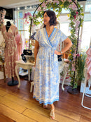 Willow Gold Speckle Dress - Light Blue