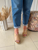 Zanni & Co "Kaimla One" Saddlewood Wedge Sandal - Camel