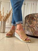 Zanni & Co "Kaimla One" Saddlewood Wedge Sandal - Camel