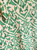 Emery Gold Speckle Printed Dress - Electric Green