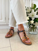 Heavenly Feet 'Billie' Sandal - Tan & Leopard