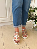 Heavenly Feet 'Aneta' Sandal - Champagne Metallic