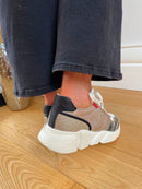 Redz Trainer Gold and Animal Print Q07305