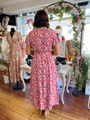 Emery Gold Speckle Printed Dress - Pink