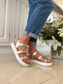 Heavenly Feet 'Aneta' Sandal - Champagne Metallic