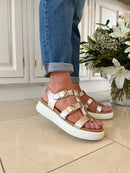 Heavenly Feet 'Aneta' Sandal - Champagne Metallic