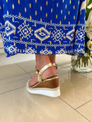Valentino Gold Wedge Sandals - 6W9471-7
