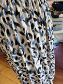 Magic Cap Sleeve Gold Leaf Maxi Dress - Cream & Blue