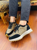 Kate Appleby "Dabin" Creamlop Trainer - Leopard Print