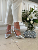Kate Appleby "Calver" Chrome Crackle Stiletto Silver