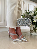 Kate Appleby "Calver" Chrome Crackle Stiletto Silver