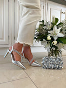 Kate Appleby "Calver" Chrome Crackle Stiletto Silver