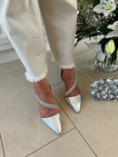 Kate Appleby "Calver" Chrome Crackle Stiletto Silver