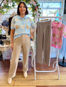 Arya Heart & Diamond Print Knit Jumper - Blue