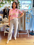 Doirinn Magic Stretch Wide Leg Trouser - Light Grey