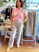 Doirinn Magic Stretch Wide Leg Trouser - Light Grey