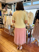 Savannah Pearl Bow Cardi - Lemon