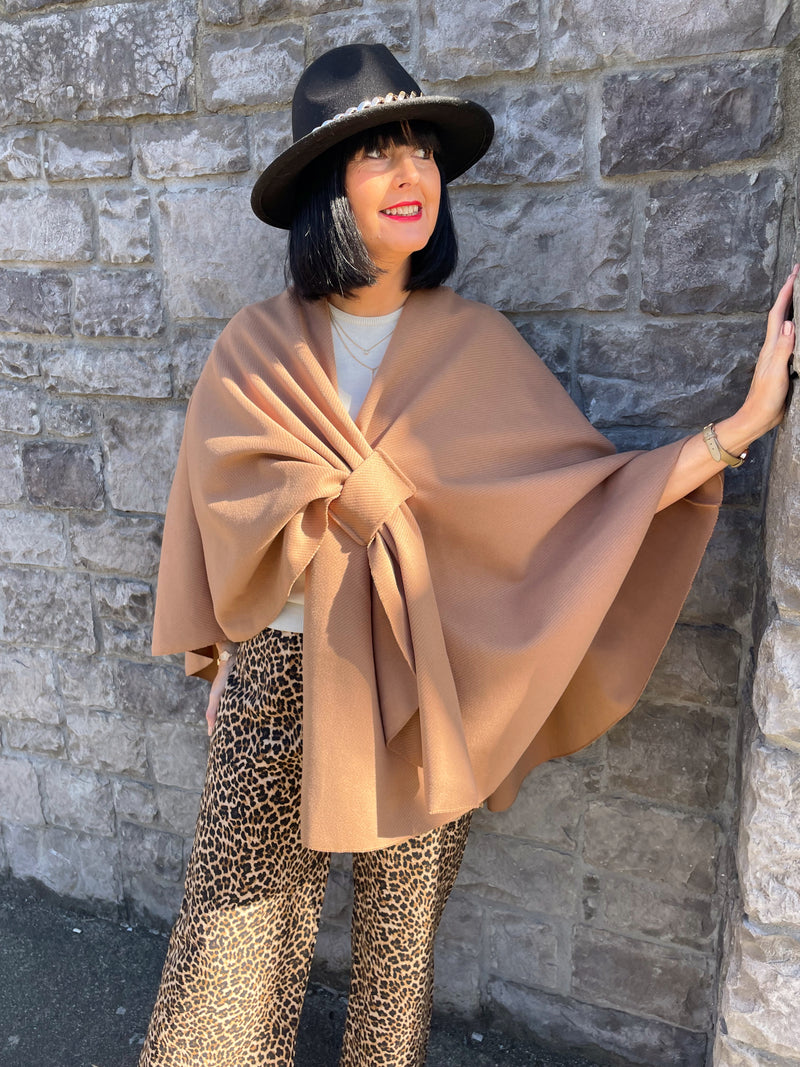 Noor Cape Shawl - Camel