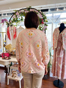 Misty Daisy Crochet Knit Cape Cardi  - Light Pink