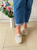 Redz Patent Diamante Chain Loafer - Beige 3Y9468-2