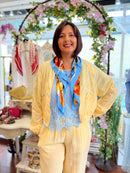 Appleby Floral Neck Scarf - Blue & Orange