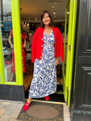 Magic Rose Print Maxi Dress - Midnight Blue