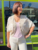 Cary Crochet Cape Knit Cardi  - Cream