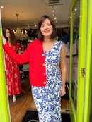 Magic Rose Print Maxi Dress - Midnight Blue