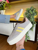 Drilleys "Forty Three" Shadow Supernova Trainer - Grey, Lemon & Blush