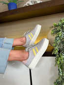 Drilleys "Forty Three" Shadow Supernova Trainer - Grey, Lemon & Blush