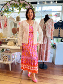 Ines Orange & Pink Floral Print Dress