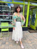 Anya Floral Tulle Skirt - Cream