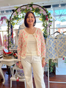 Nyla Pearl Crochet Cardi - Pink