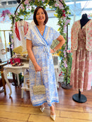 Willow Gold Speckle Dress - Light Blue