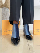 Dancing Matilda 014 Acrobat Velvet & Snake Boot - Livid Blue, Black & Snake