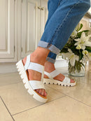 Heavenly Feet 'Ritz' Sandal - White & Silver