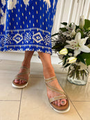 Heavenly Feet 'Fresco' Sandal - Beige & Gold