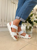 Heavenly Feet 'Ritz' Sandal - White & Silver