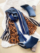 Dancing Matilda 014 Acrobat Velvet & Snake Boot - Livid Blue, Black & Snake